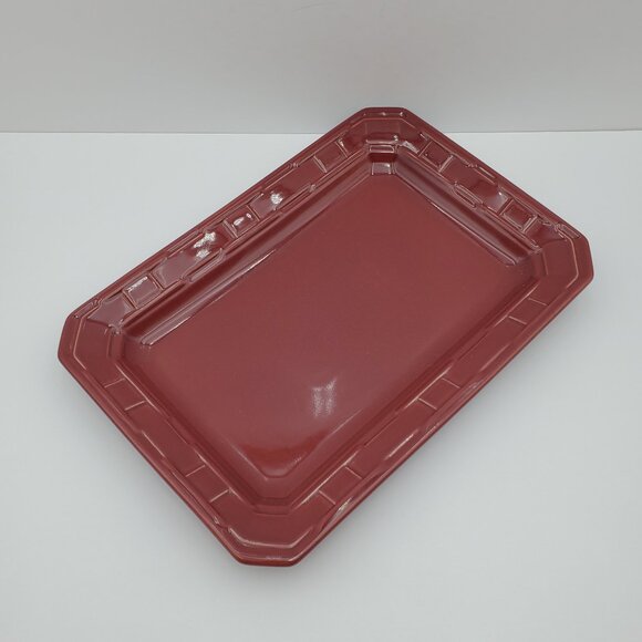 Longaberger Woven Traditions Paprika Rectangular Serving Platter 13" Plate Tray - Picture 1 of 7